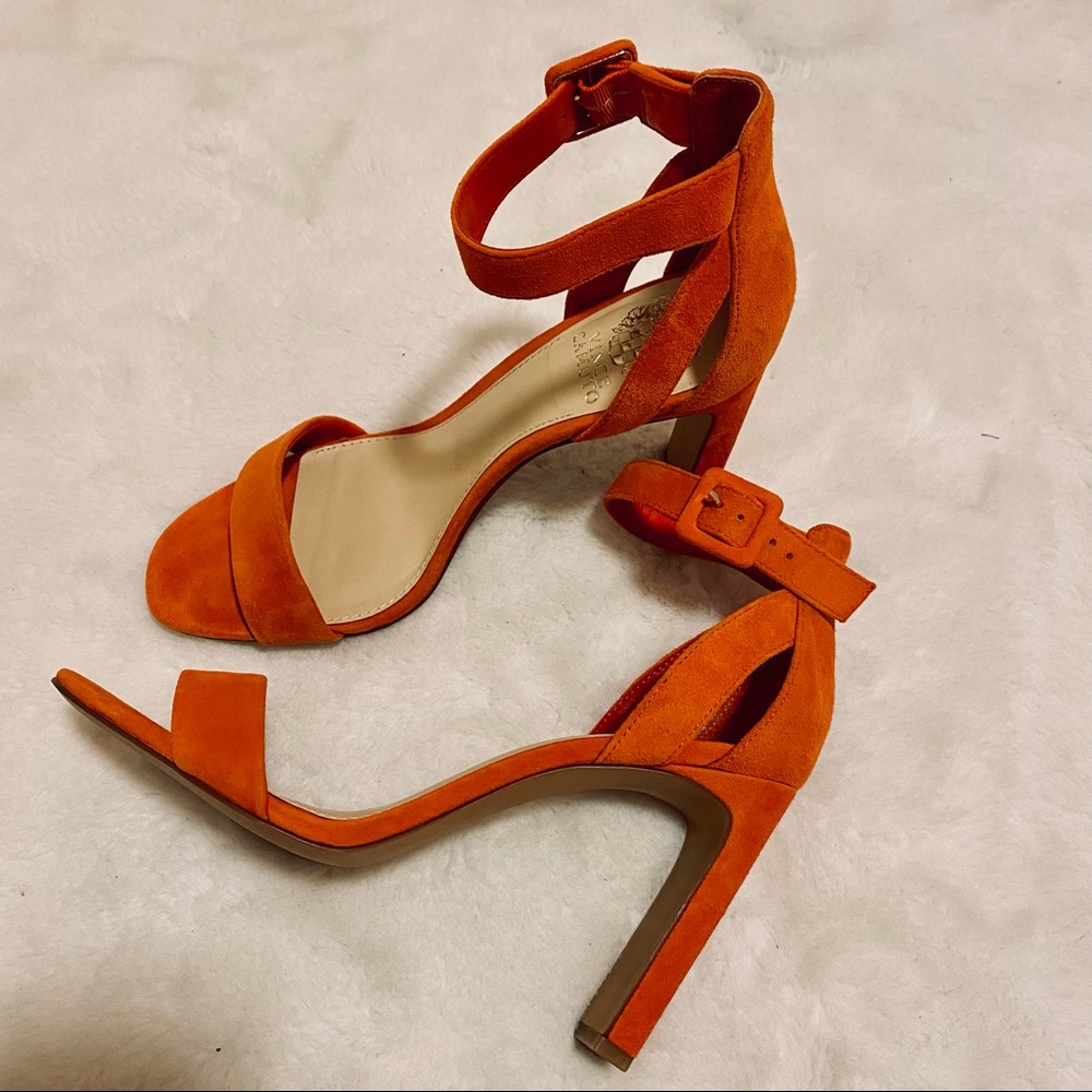 Vince Camuto Dusty Orange Square Heels